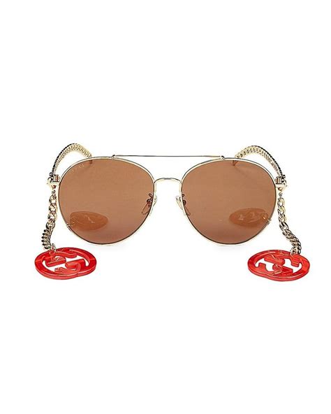 gucci 61mm round sunglasses